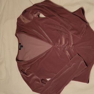 Mauve Velour thong bodysuit NEVER WORN